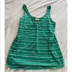 Green and white tank top